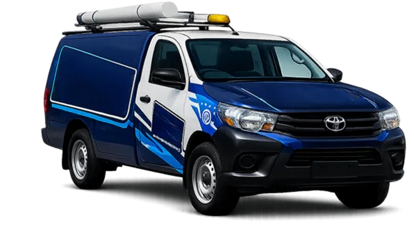 Our drain service van out on a Roseville job