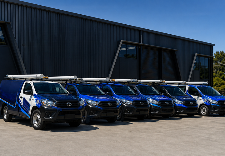 Fleet of Roseville Blocked Drains plumbing vans