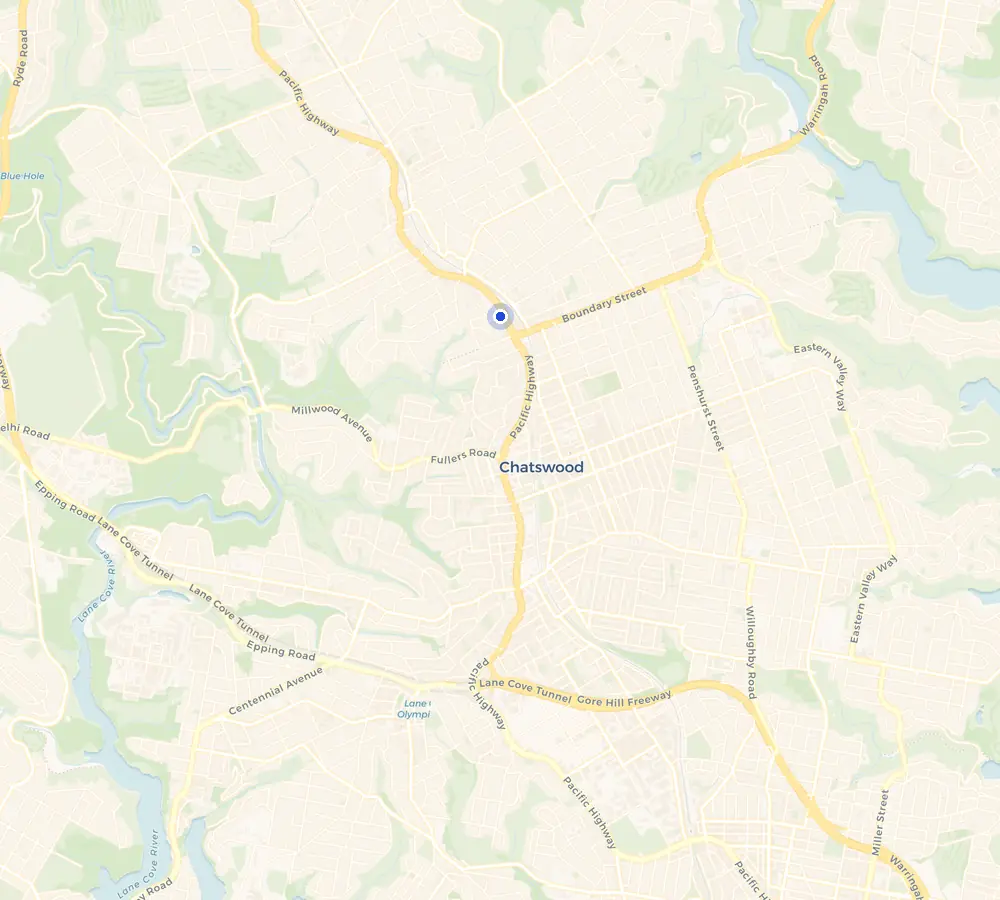 Map of the Roseville service area and the surrounding Upper North Shore, showing Roseville and the nearby streets we cover.