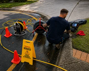 Plumber showing a customer the failed part